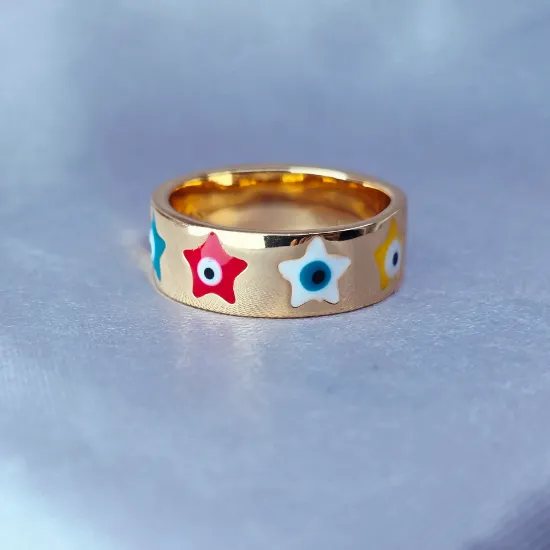Imagen de Anillo Ojitos Estrellas de Colores  7