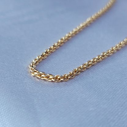 Imagen de Cadena Tejido Óvalos Cerrados Trenzados Oro Dorado