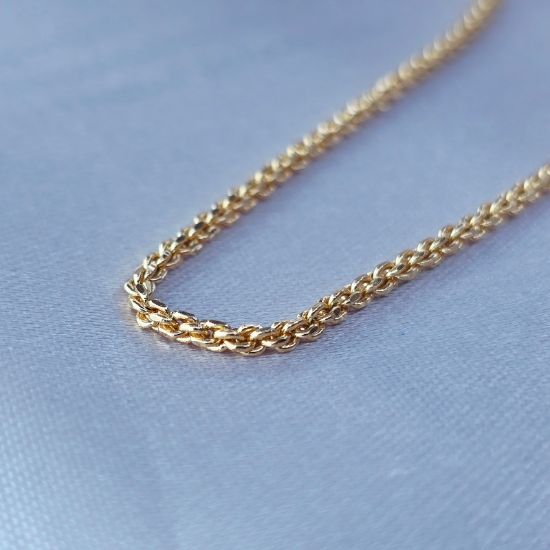 Imagen de Cadena Tejido Óvalos Cerrados Trenzados Oro Dorado