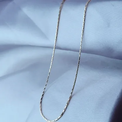 Imagen de Cadena Tejido Trigo Rectangular Rígido Oro Dorado  4501