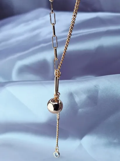 Imagen de Collar Esfera de Oro y Circonia Espectacular Talla 4203