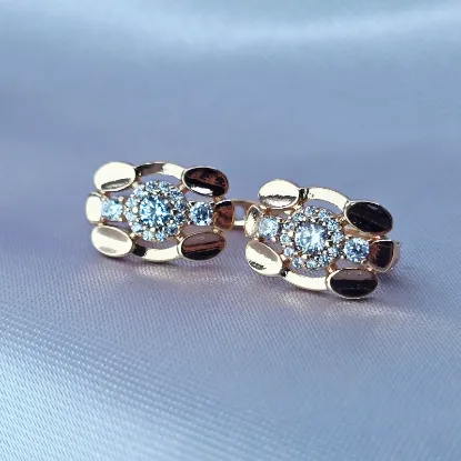 Picture of Huggie with Crystals and Gold Edges