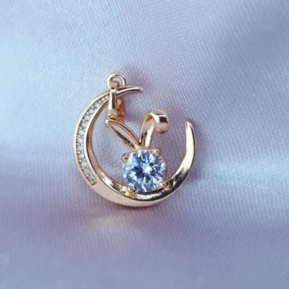 Imagen de Dije Luna y Conejo Mágico