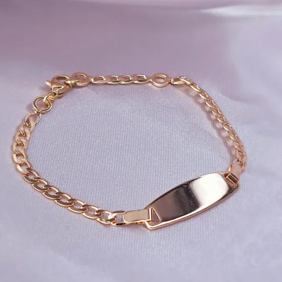 Imagen de Pulsera Esclava Kids Barbada Abierta Oro Dorado Talla 1703