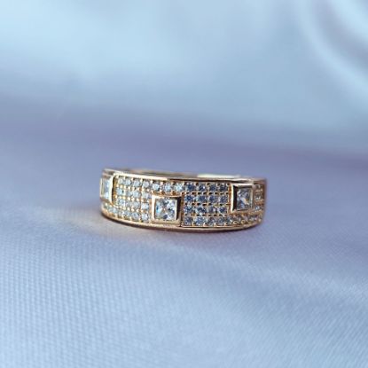 Imagen de Anillo Cuadritos Brillantes 