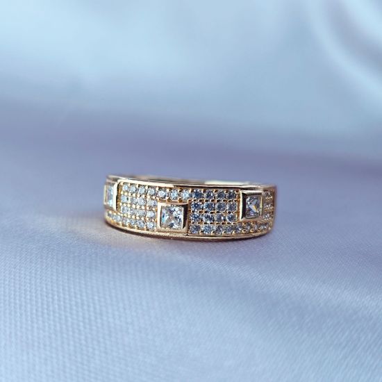 Imagen de Anillo Cuadritos Brillantes 