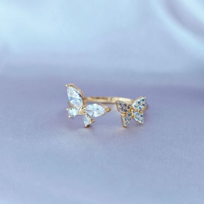 Imagen de Anillo Semiabierto Dos Mariposas Libres 