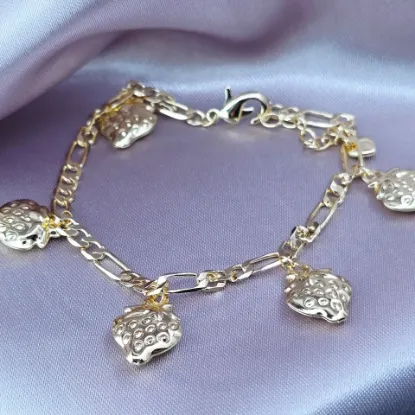 Imagen de Pulsera Cinco Fresas y Corazón  1810