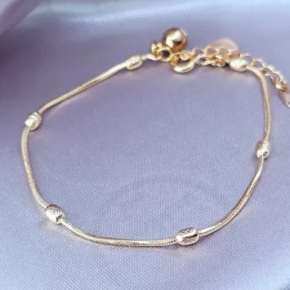 Imagen de Pulsera Cuentas y Cascabel y Corazón Talla 1602