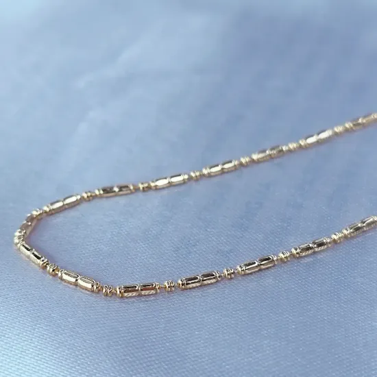 Imagen de Cadena Tejido Cuatro Puntos y Dos Comas Oro Dorado Talla 4501