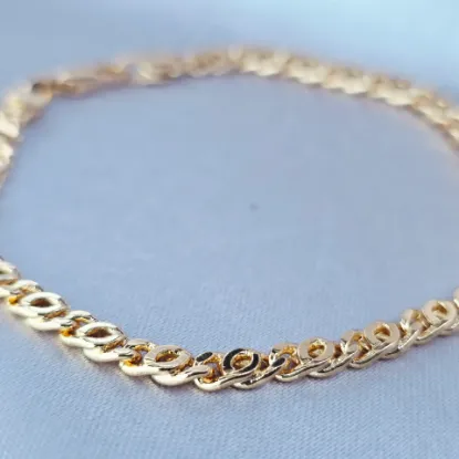 Imagen de Pulsera Eslabones Pretzel Oro Dorado Talla 1903