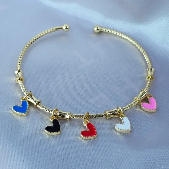 Imagen de Brazalete Semiabierto Corazones Vivri Multicolor Talla 1902