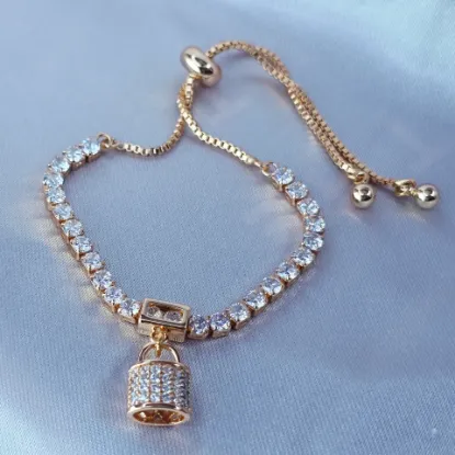 Imagen de Pulsera Ajustable Candado Luxury Talla 2403