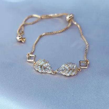 Imagen de Pulsera Ajustable Hojas Luxury Talla 2401