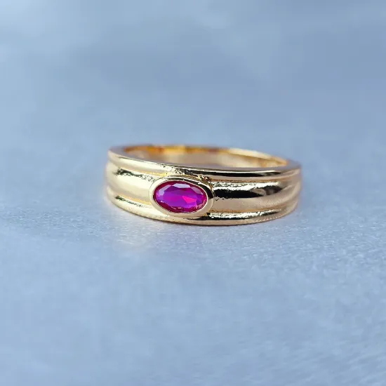 Imagen de Anillo Ovalado Rojo Talla 6