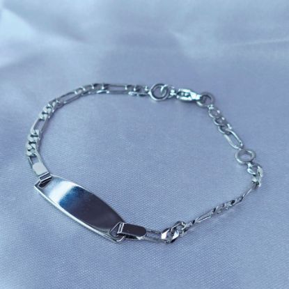 Imagen de Pulsera Esclava Kids Cartier o Fígaro Oro Blanco Talla 1703