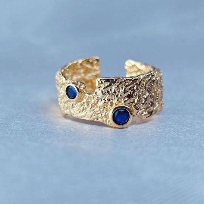 Imagen de Anillo Semiabierto Burbujas Azul Intenso