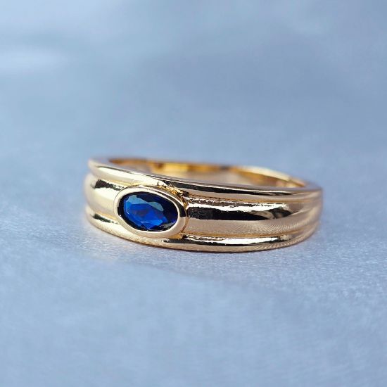Imagen de Anillo Ovalado Azul Intenso