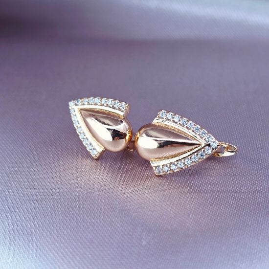 Imagen de Huggie Circonias Preciosas y Gota de Oro