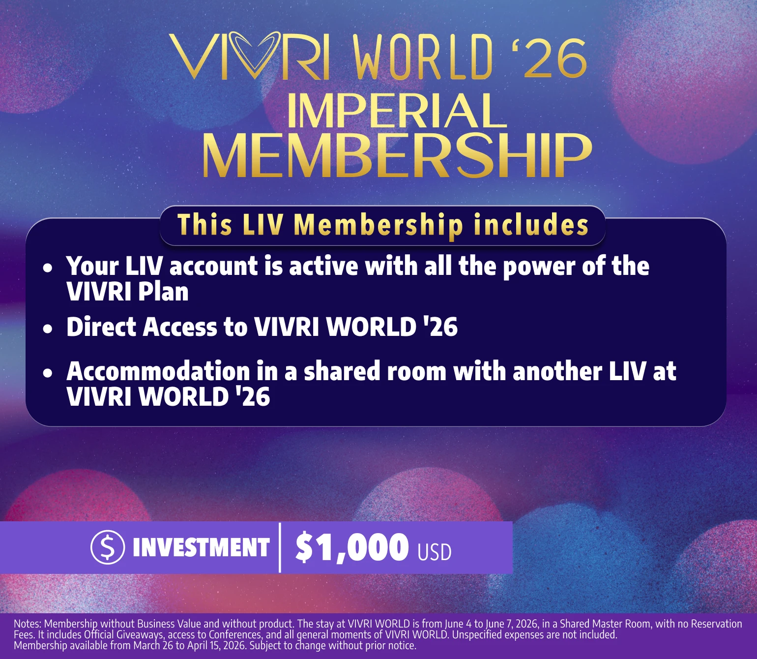 Inscripcion Imperial VIVRI World26