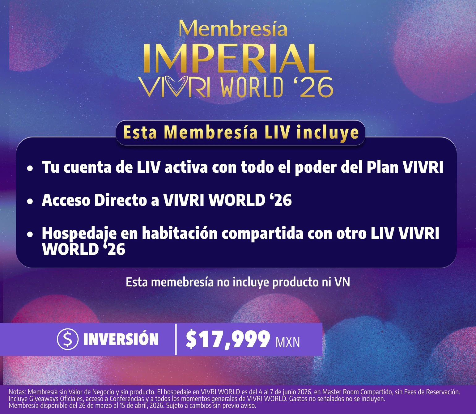 Inscripcion Imperial VIVRI World26