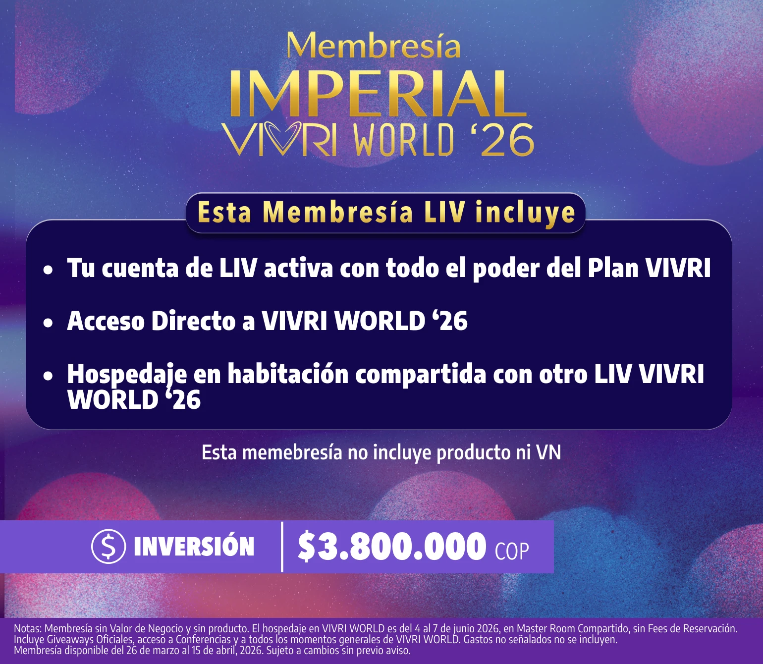 Inscripcion Imperial VIVRI World26