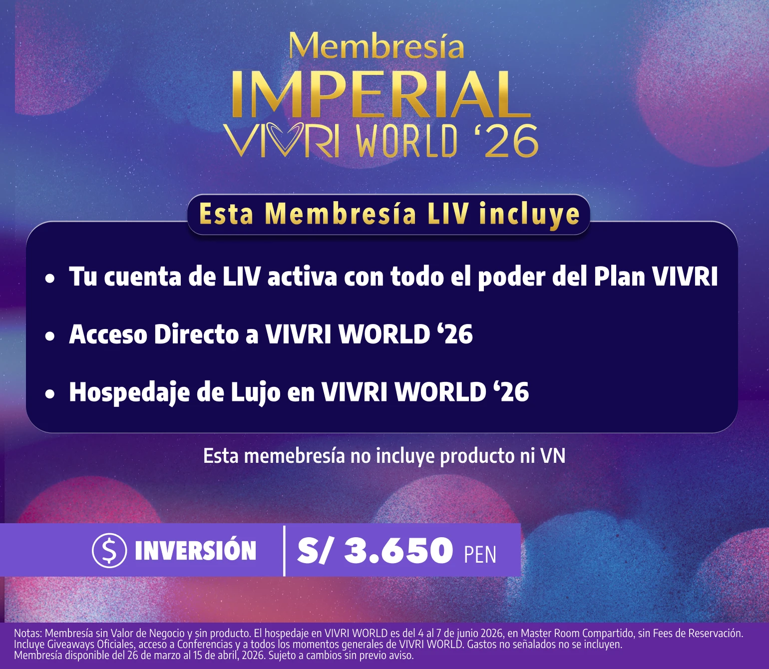 Inscripcion Imperial VIVRI World26