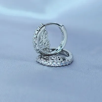 Picture of Stamped Wing and Crystals Huggie