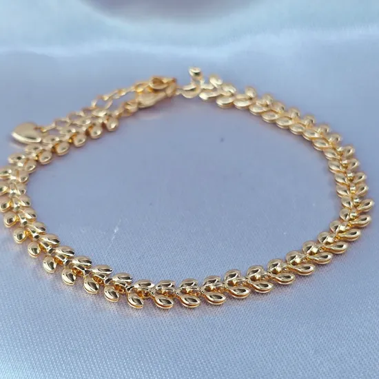 Imagen de Pulsera Hojas Exquisitas de Oro  1805