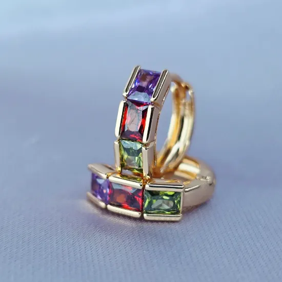 Imagen de Huggie Cristal Morado Rojo y Olivo