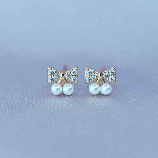 Imagen de Broquel Moñito Elegante con Perlas