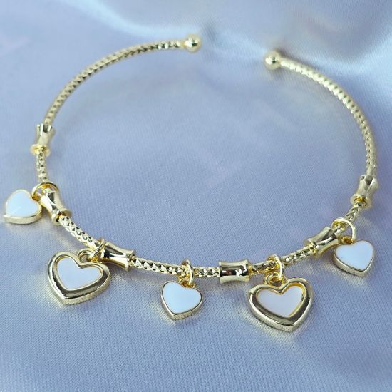 Imagen de Brazalete Corazones Rosa Nacar