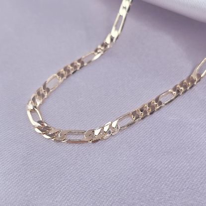 Imagen de Cadena Tejido Cartier o Fígaro Oro Dorado 7002