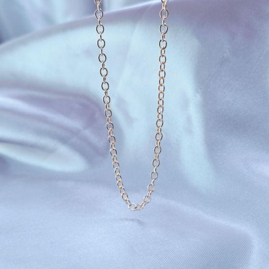 Imagen de Cadena Tejido Aros Ovalados Oro Dorado  5005