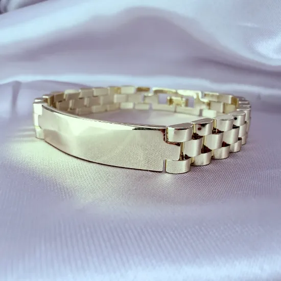 Imagen de Pulsera Esclava Tipo Rolex Ancha Oro Amarillo  2010
