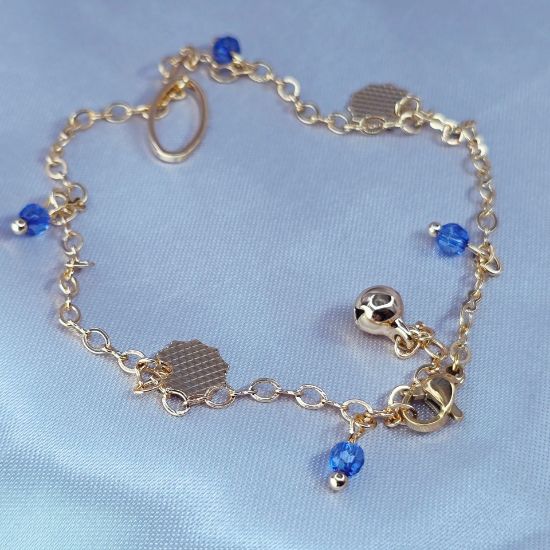 Imagen de Pulsera Tobillera Cristales Azules