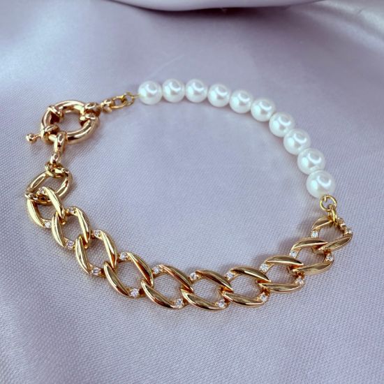 Imagen de Pulsera Perlas con Broche Navy