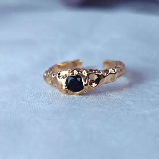 Imagen de Anillo Semiabierto Punto Negro