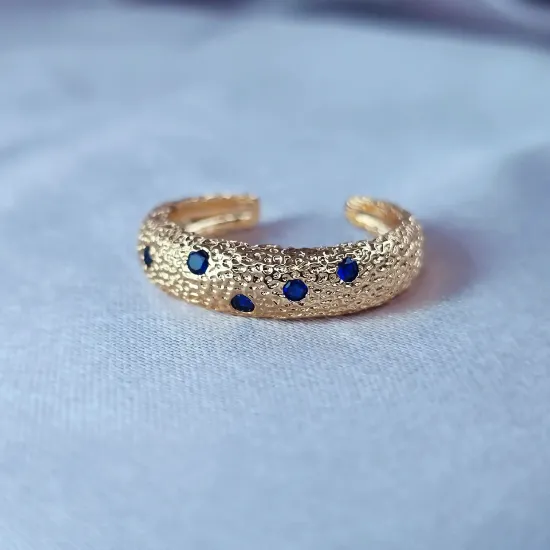Imagen de Anillo Semiabierto Burbujas Azul