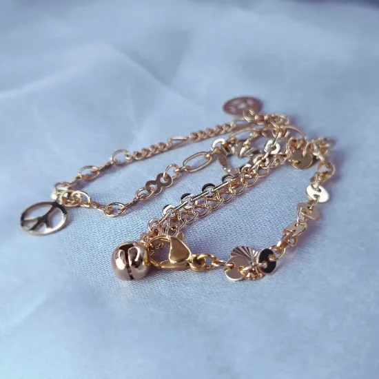Imagen de Pulsera Tobillera Cuatro Dijes  2403
