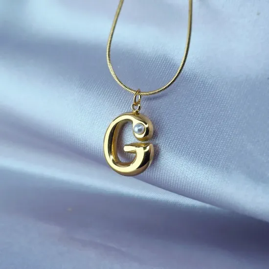 Imagen de Collar Perlas Inicial G