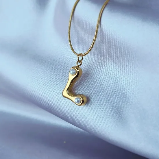 Imagen de Collar Perlas Inicial L