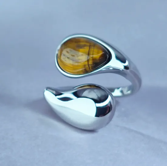 Imagen de Anillo Gota Ojo de Tigre