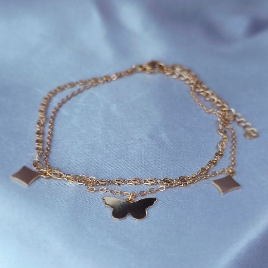 Imagen de Pulsera Tobillera Mariposa y Rombos