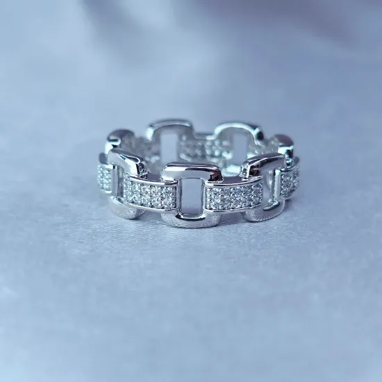 Imagen de Anillo Eslabones Cuadros