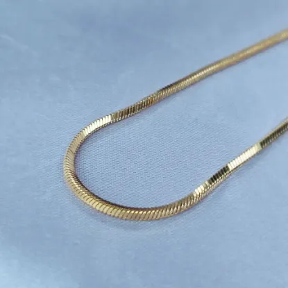 Imagen de Cadena Tejido Panza de Víbora Cúbica Oro Dorado Talla 4502