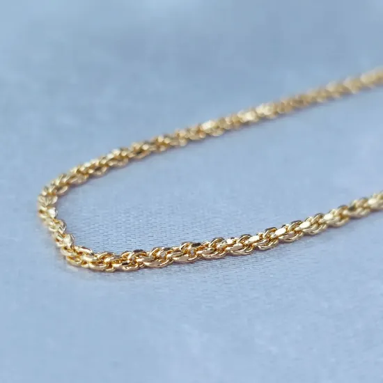 Imagen de Cadena Tejido Lazo Chino Oro Dorado Talla 4002
