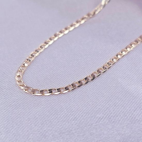 Imagen de Cadena Tejido Barbada Abierta Oro Dorado Talla 6002
