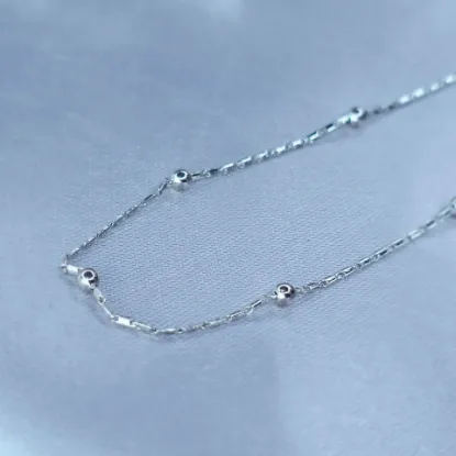 Imagen de Cadena Viviana Rectángulos Planos Oro Blanco Talla 4501