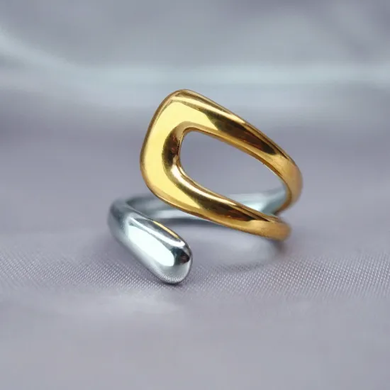 Imagen de Anillo Asimétrico Bicolor  7
